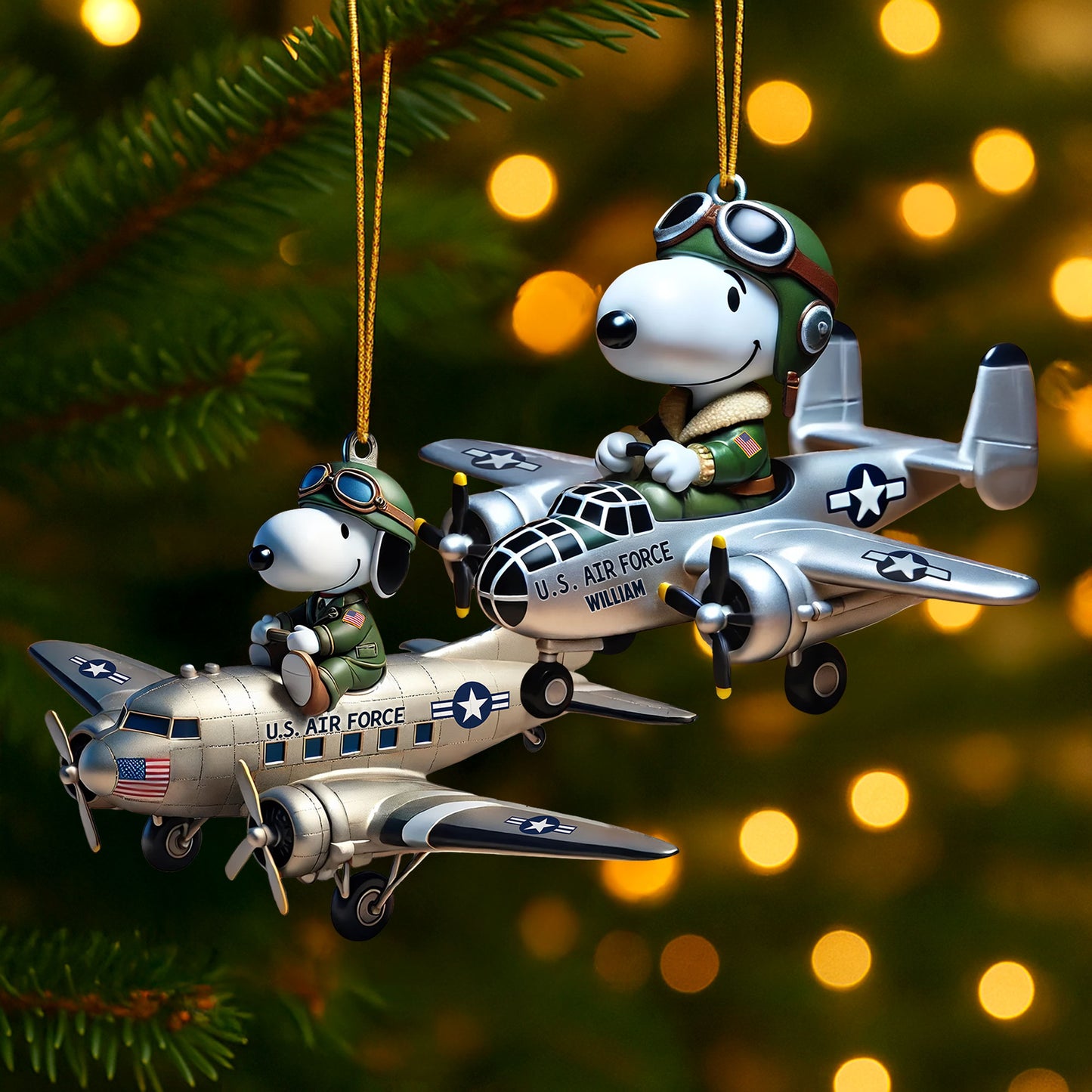 Military Airplane Car Ornament - Personalized Protector Christmas Gifts 04huti160725