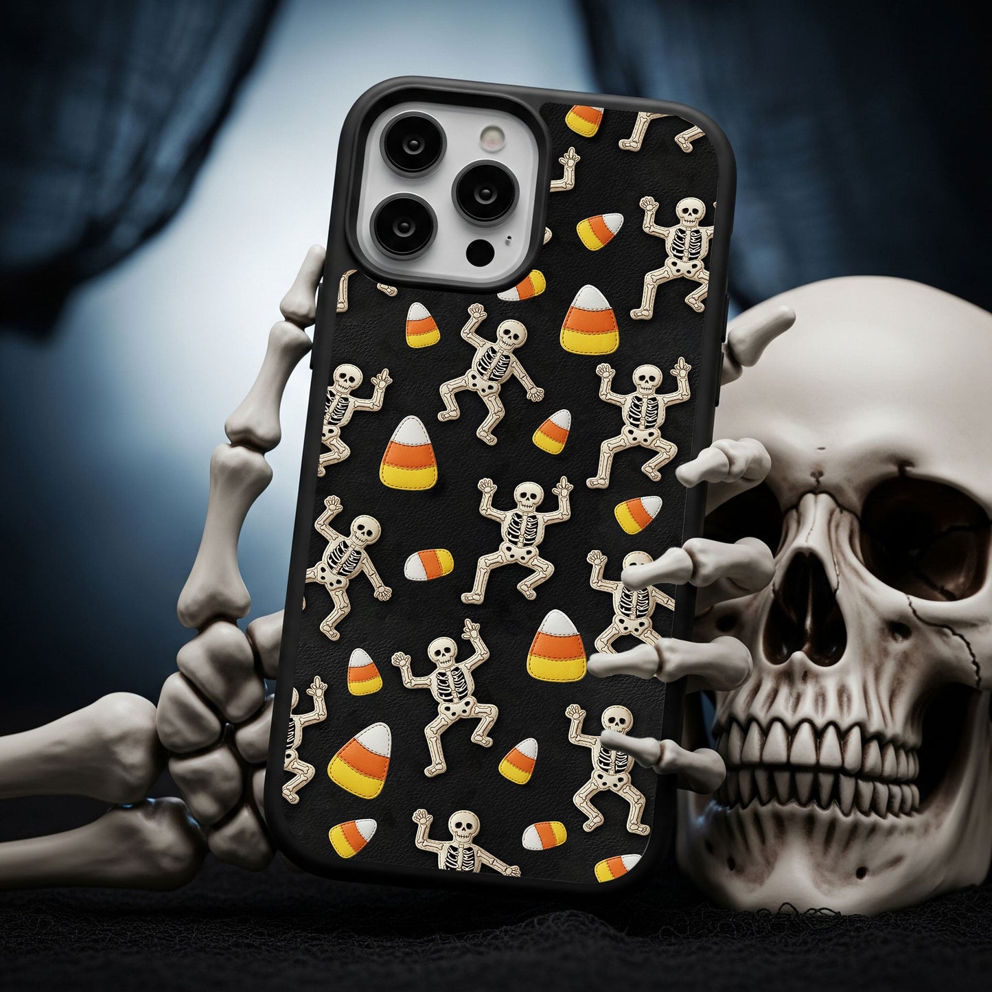 Slightly Subtle Halloween Skeleton Phone Case 05qhti230825