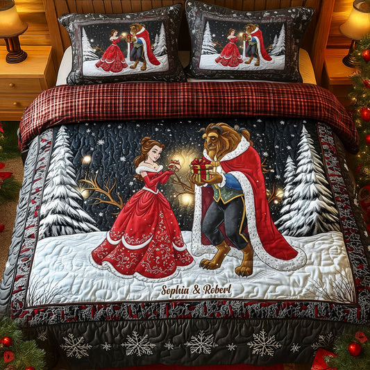 Romantic Couple Quilt Bedding Set - Personalized Gifts For Couple 04ohti040925