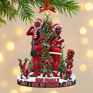 Red Masked Family Ornament - Personalized Gifts For Family 06nati190925