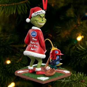 Naughty Green Monster Personalized Gifts For Baseball Lovers Christmas Ornament 02huti011025