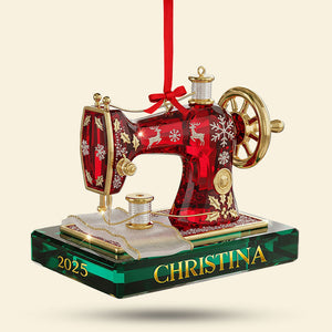 Sewing Machine Ornament - Personalized Gifts For Sewing Lovers 03pgti150825 - Ornament - GoDuckee