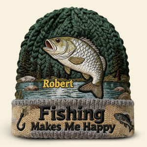 Fishing Bobble Beanie Hat - Personalized Gifts For Fishing Lovers 03pati090126