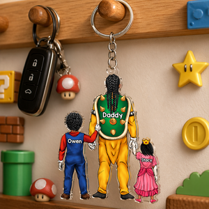 Retro Game Dad Keychain - Personalized Gifts For Father's Day Keychain 051QHHU160525PA