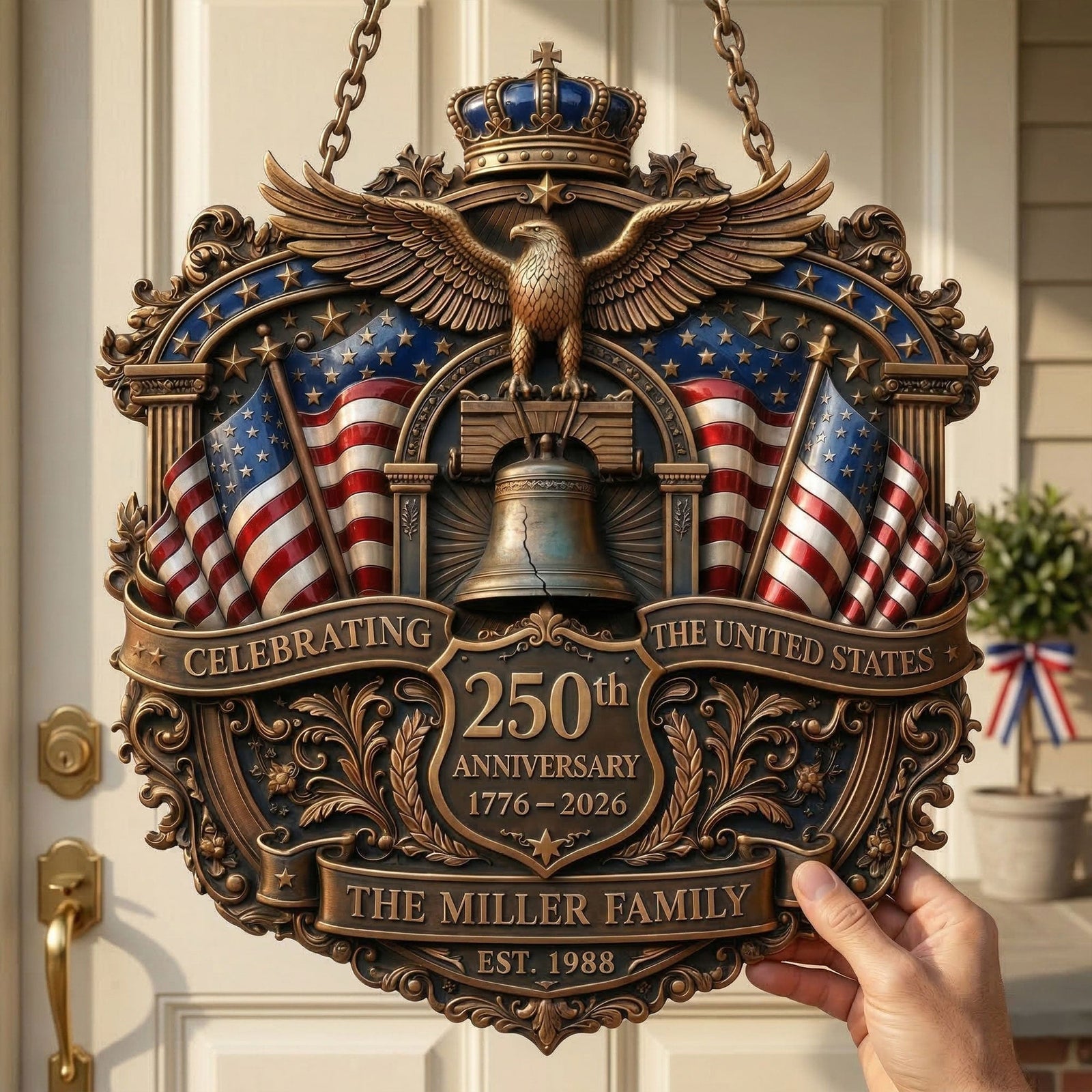250th USA Anniversary Metal Sign - Personalized Patriotic Gifts 01TYTI190326