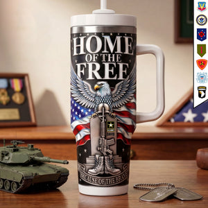 Proud Veteran Tribute Tumbler Handle - Personalized Gifts For Veterans 04OHTI050326