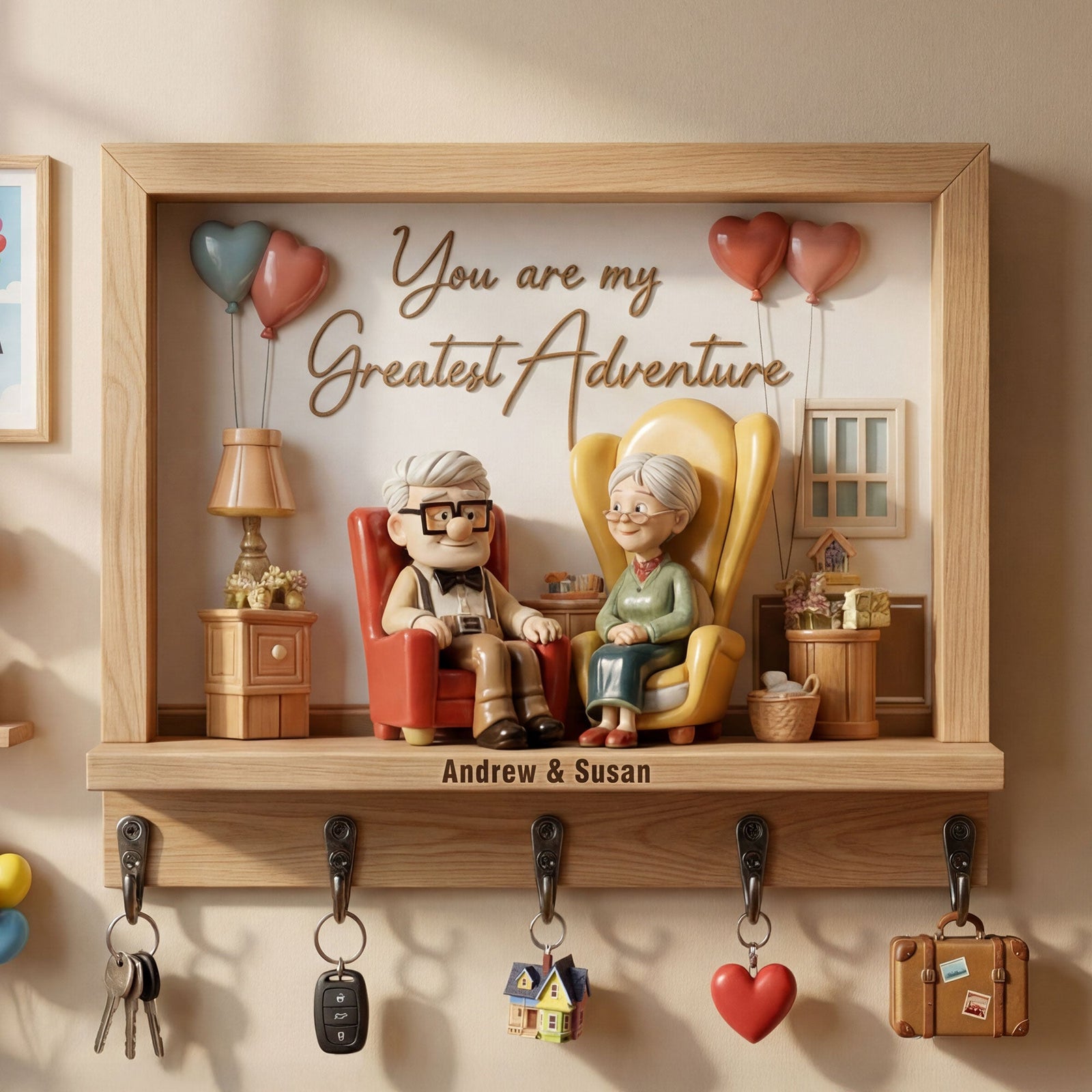 Romantic Couple Acrylic Key Hanger – Personalized Gifts For Couple 05kiti150126