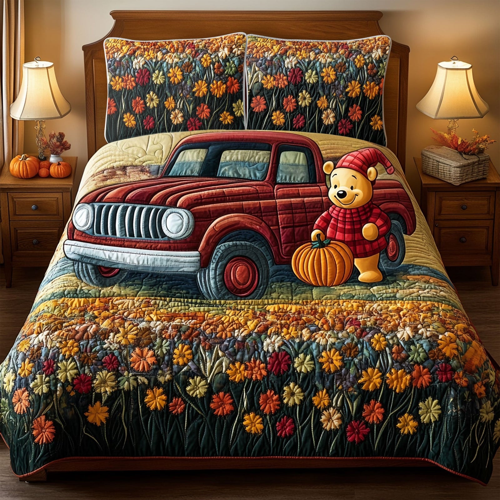 Autumn Truck Quilt Bedding Set - Personalized Gifts For Truck Lovers 02tgti130825