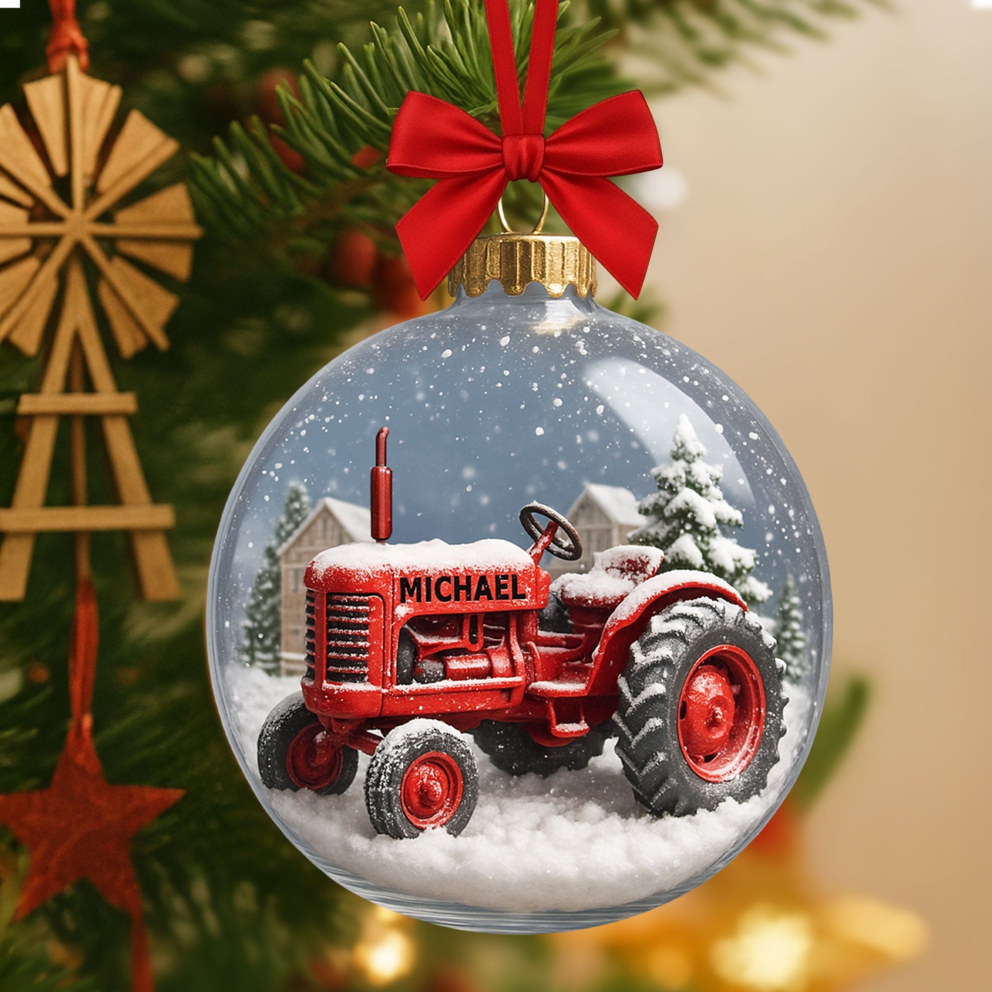 Tractor Ornament - Personalized Gifts For Farmers 05toti190825 - Ornament - GoDuckee