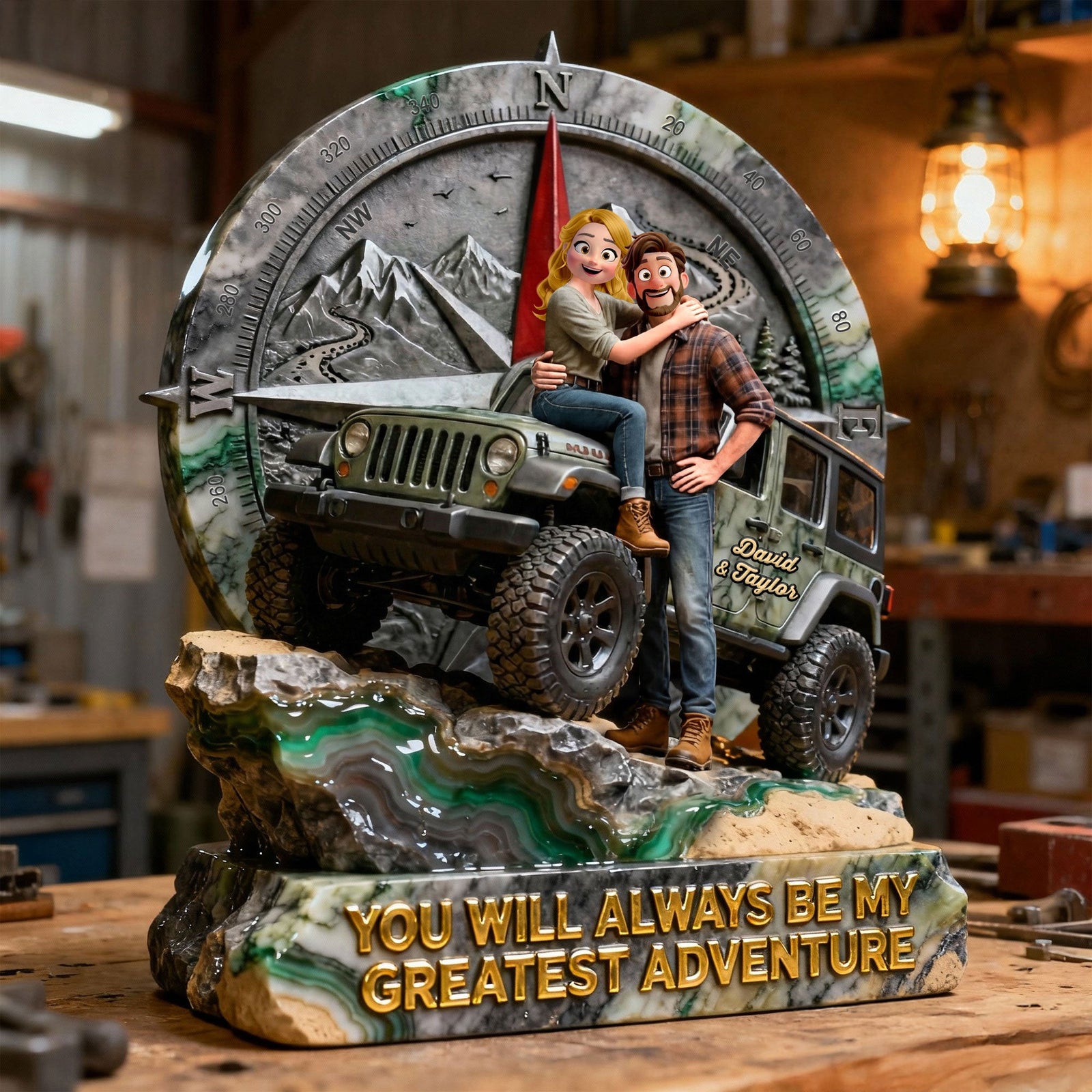 Adventurous Couple Acrylic Plaque, Personalized Gifts For Off-road Couple 04QHTI160126