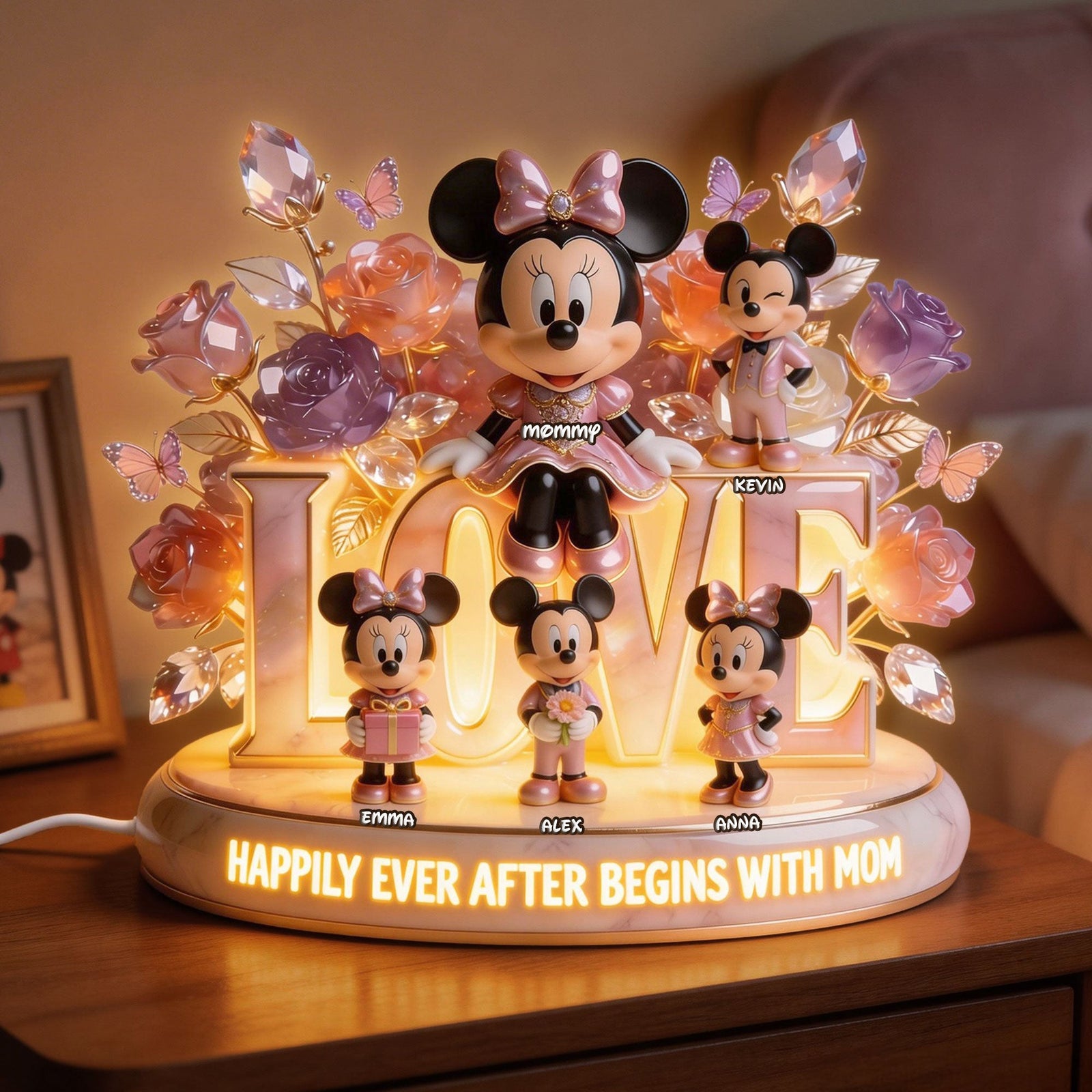 Happier Because Of Mom Acrylic Light Box - Personalized Gifts For Mother's Day 01PGTI020426