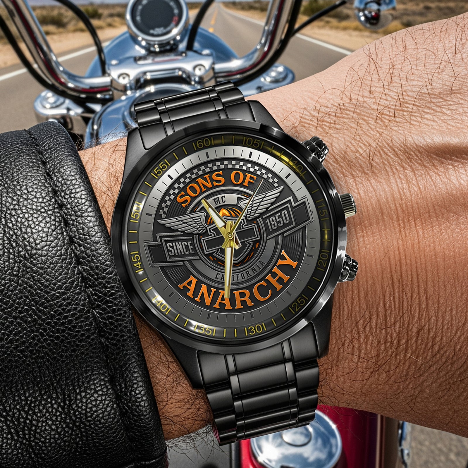 Motorcycle Club Of Freedom Men's Watch, Personalized Gifts For Biker 02qhti250725