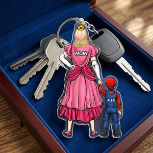 Retro Racing Game Keychain - Personalized Gifts For Mother 04qhhu030426