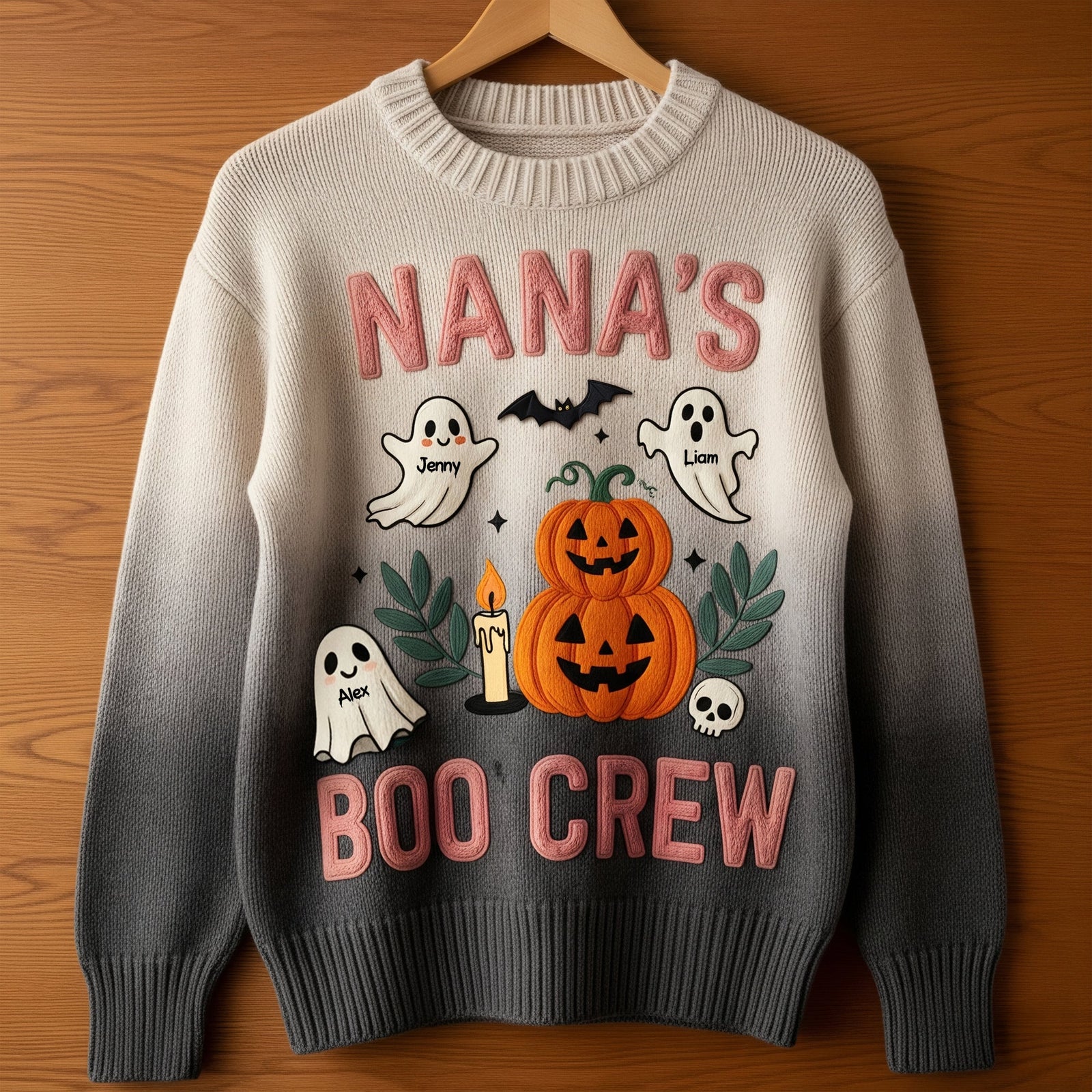 Cute Grandma's Boo Crew Ugly Sweater, Personalized Gifts For Grandma 04qhti280825