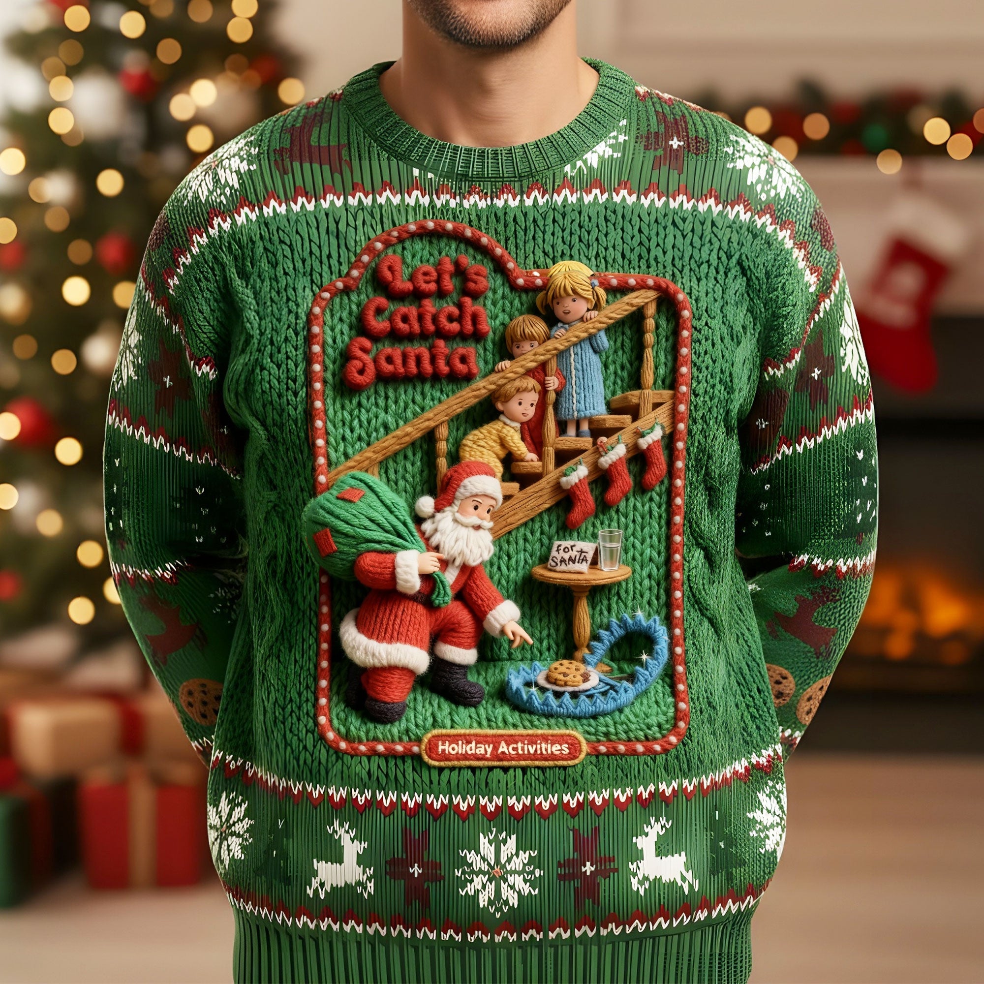 Creepy Fun Trap Santa Ugly Sweater, Personalized Gifts For Retro Dark Humor Fans 06qhti041125