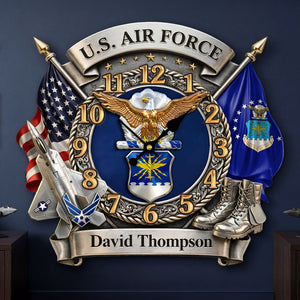 Veteran Wall Clock - Personalized Gifts For Military 1 Layer Acrylic Hanging Wall Clock HUVP030626-Homacus