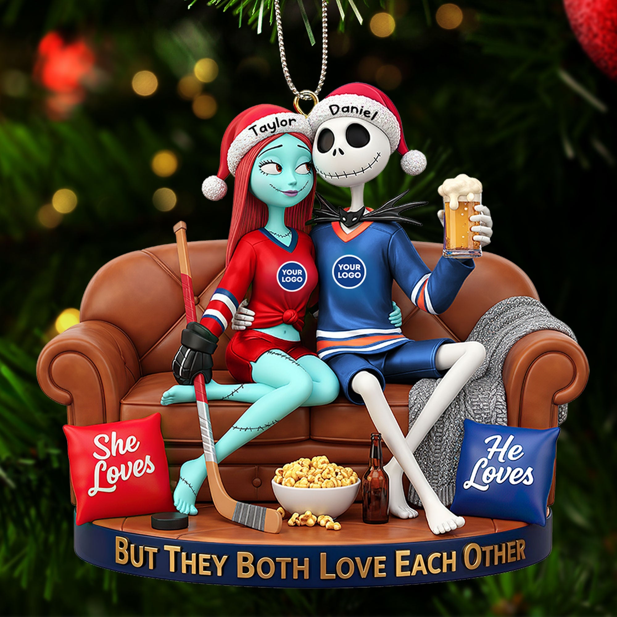Sporty Couple Christmas Ornament - Personalized Gifts For Couple 04huti281025