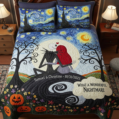 Horror Couple Quilt Bedding Set - Personalized Gifts For Couple 01qhti120825