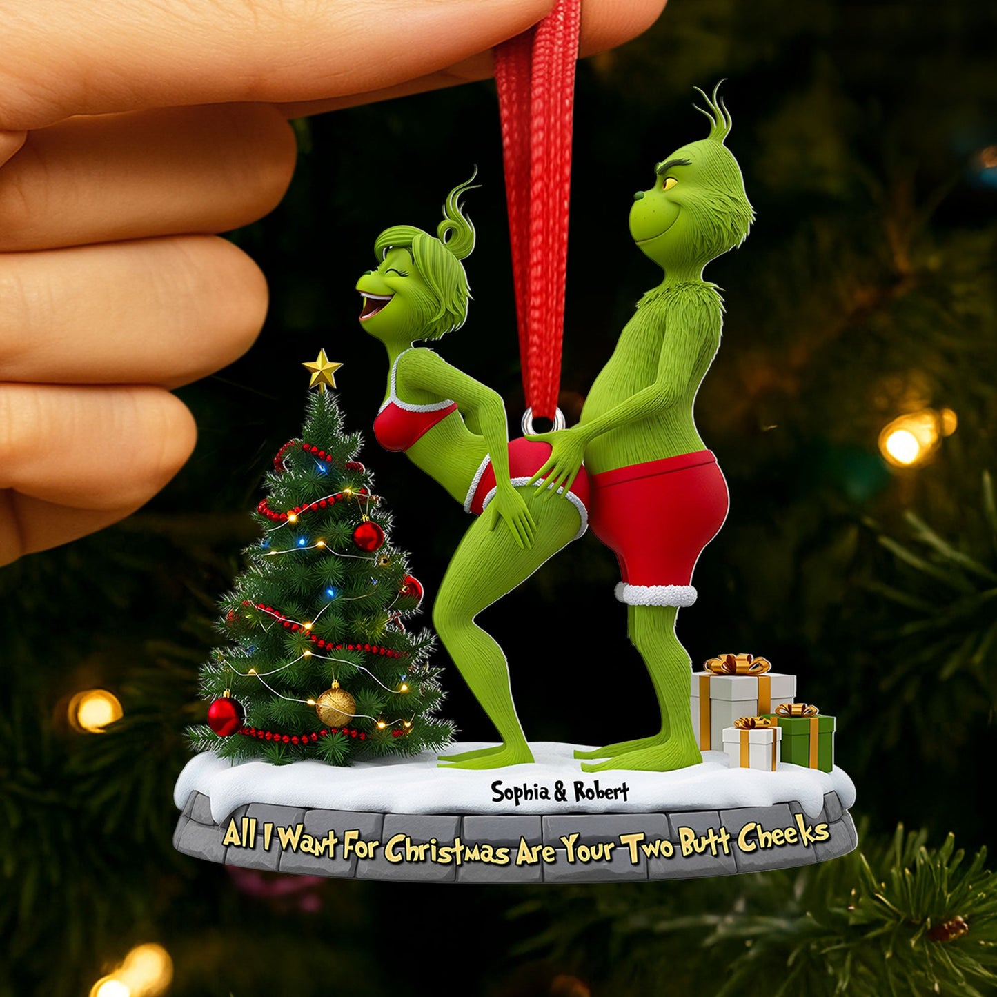 Naughty Green Couple Ornament - Personalized Christmas  Gifts For Couple 01ohti120925