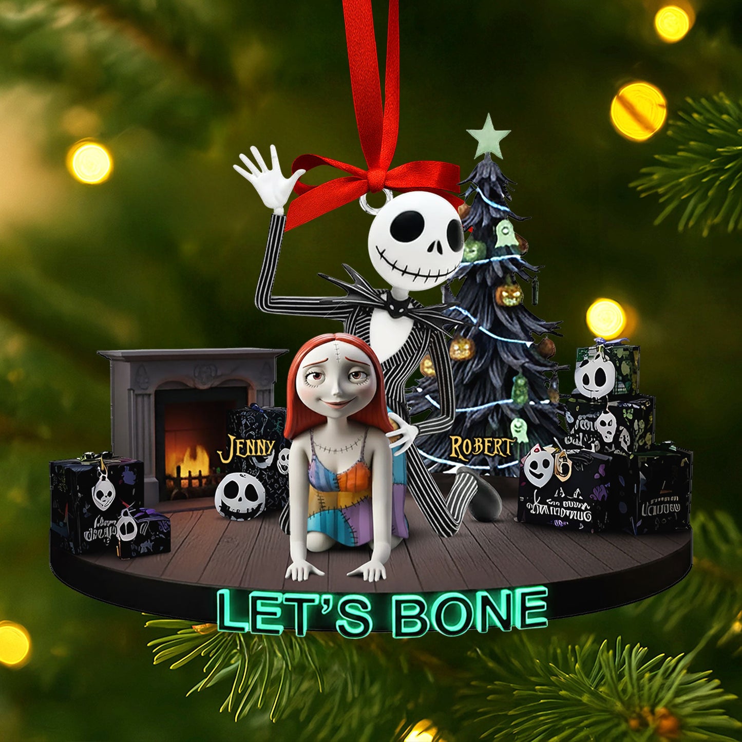 Mischievous Spooky Couple Christmas Ornament, Personalized Gifts For Couple 05qhti160925