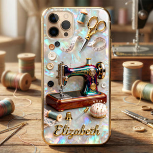 Pearlescent Effect Sewing Lover Phone Case - Personalized Gifts For Sewing Lover 03PGTI110226