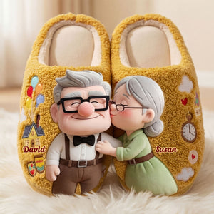Adventure Of Love Couple Slippers - Personalized Gift For Couples 04PATI261225