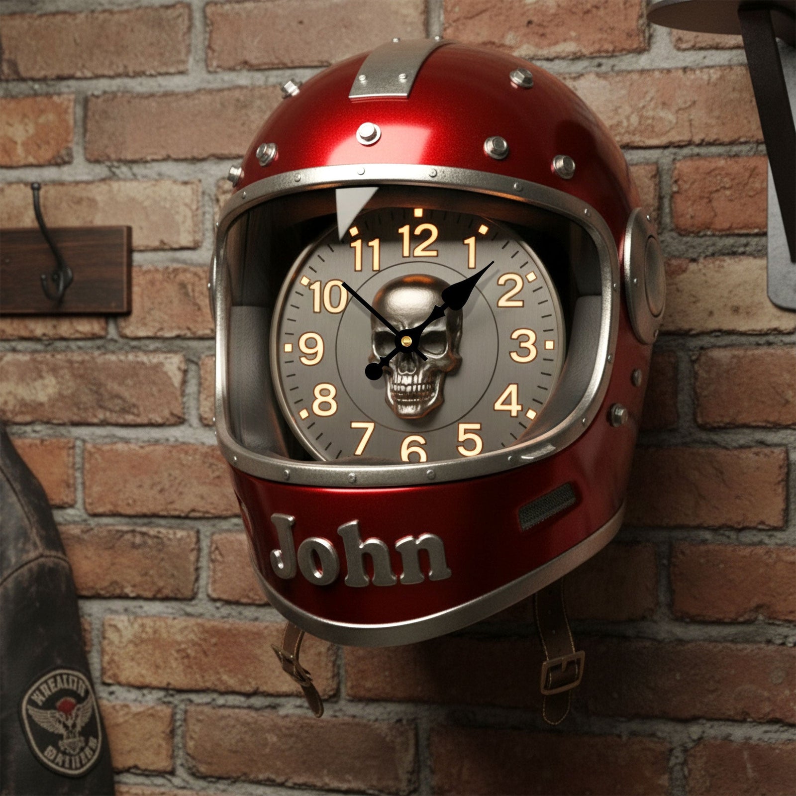 Biker Helmet Clock - Personalized Gifts For Biker 1 Layer Acrylic Hanging Wall Clock 04HYTI221225