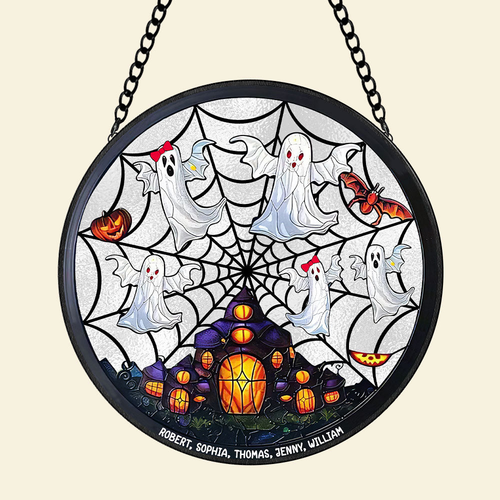 Personalized Gifts for Family Stained Glass Boo Family Halloween 02toti230824 - Ornament - GoDuckee