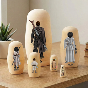 Space Theme Family Nesting Doll - Personalized Gifts For Family Wooden Nesting Dolls 03QHHU080426HHHG