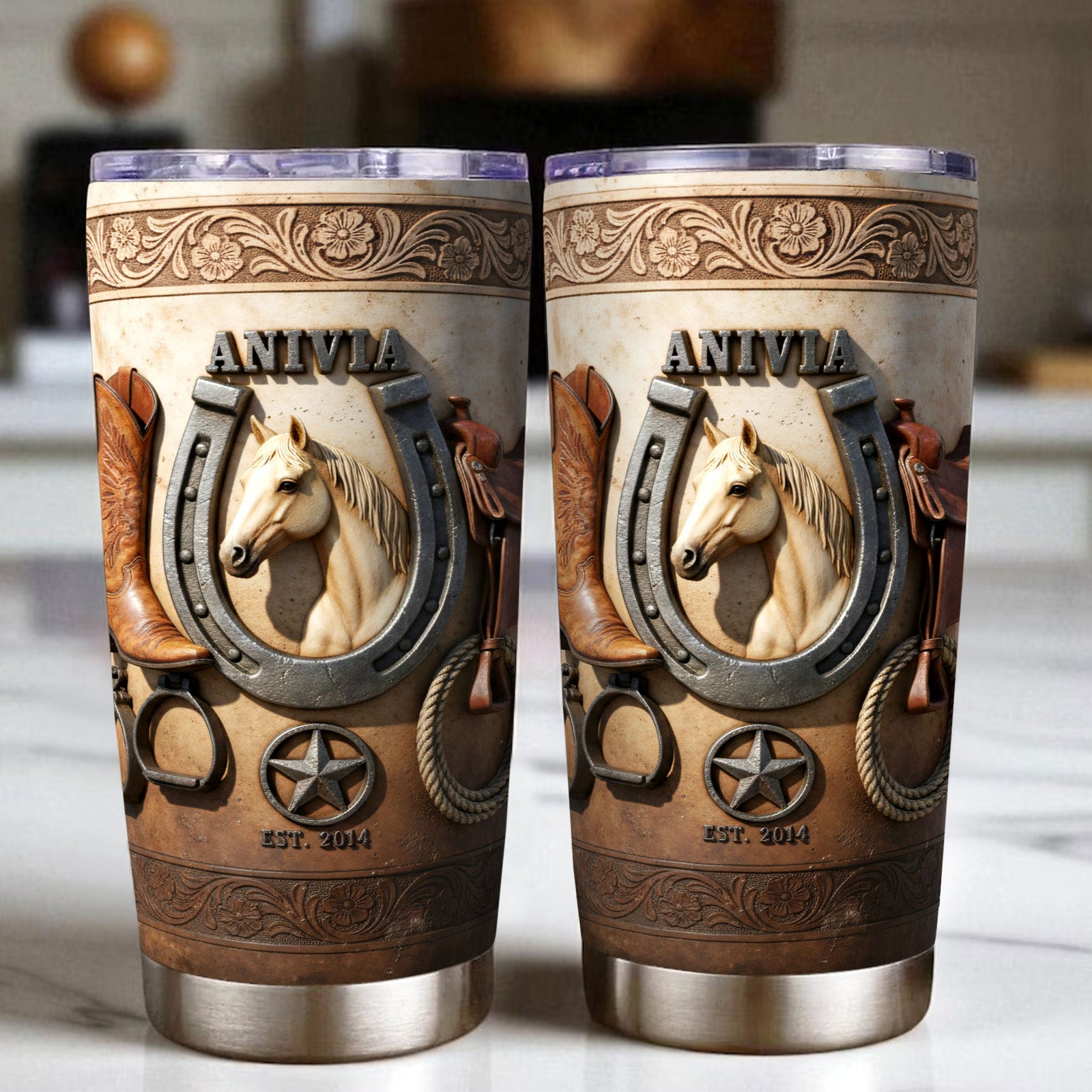 Cowboy Horse Tumbler – Custom Photo Gifts For Horse Lovers 04kiti271225