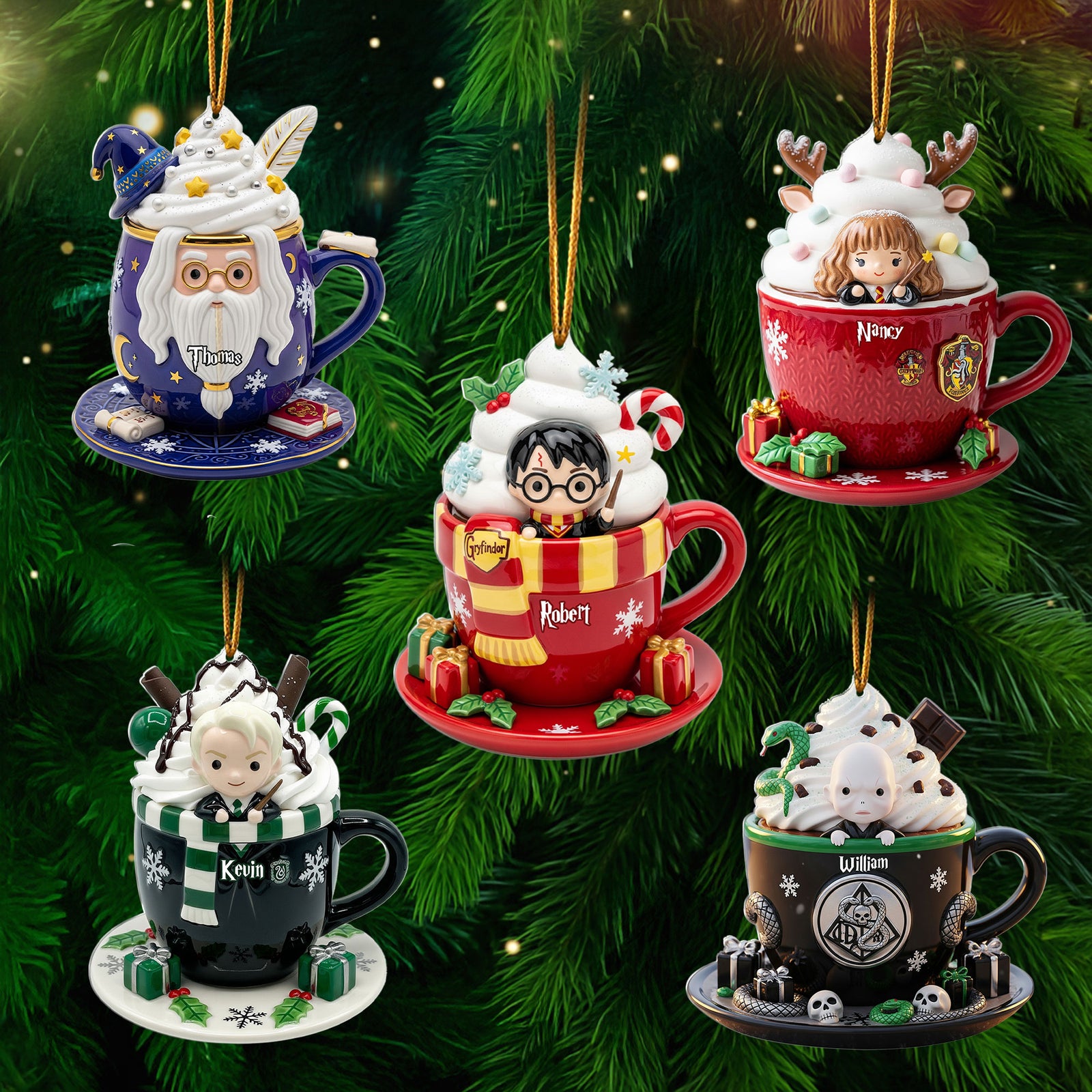 Cute Fantasy Cocoa Ornament - Personalized Gifts For Fantasy Novel Fans 01pati230825