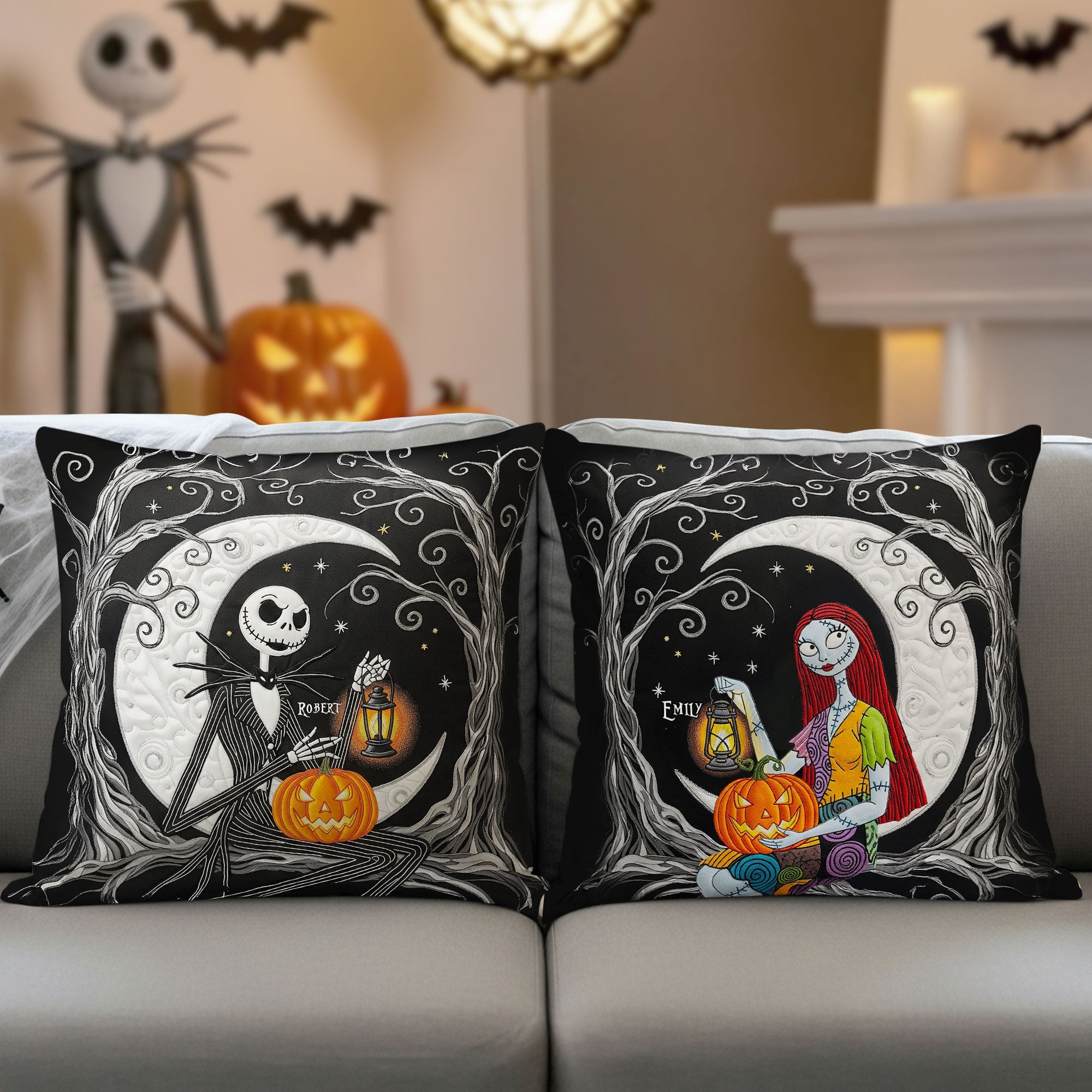 Spooky Couple Pillow - Personalized Gifts For Couple 01pati300825