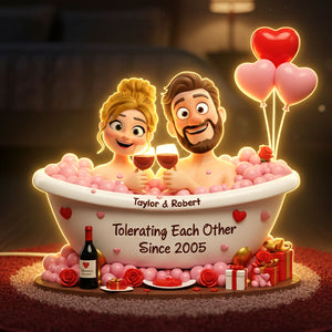 Funny Bathub Couple Light Box Personalized Gifts For Couple 03NATI051225