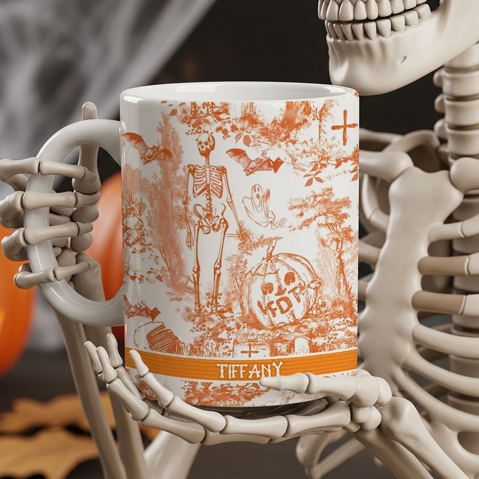 Slightly Subtle Halloween Toile De Jouy Mug 02qhti230825