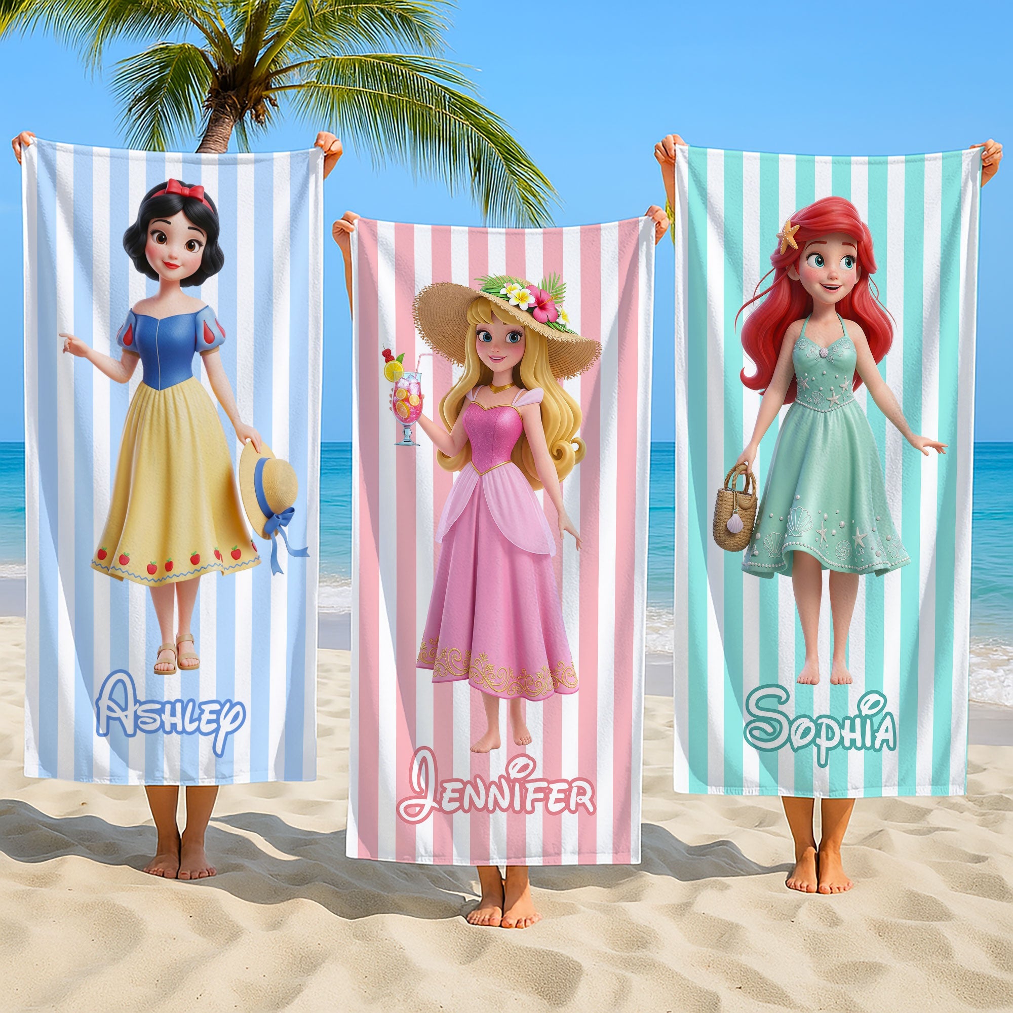 Summer Vibe Princess Beach Towel - Personalized Gifts For Her 02pgti260725