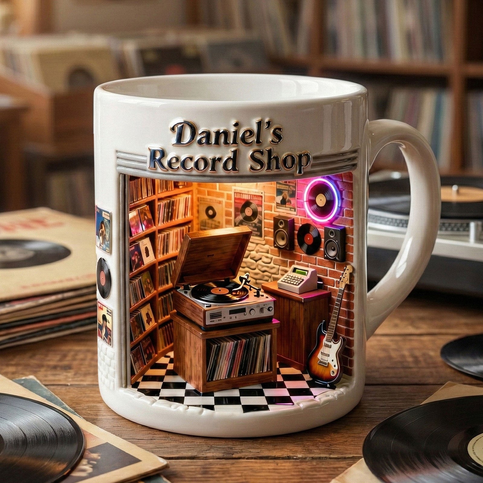 Record Vinyl Shop Coffee Mug - Personalized Gifts For Record Vinyl Lover Coffee Mug 02NATI250226