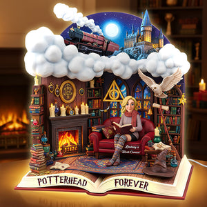 Dreamy Library Scene Acrylic Light Box Personalized Gifts For Book Lovers 01huti031125