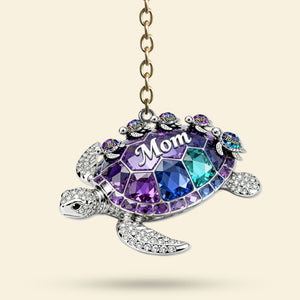 Turtle Mom Keychain - Personalized Gifts For Mom Keychain 02TOTI020226