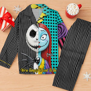 Spooky Couple Button Up Pajama Set - Personalized Gifts For Couple 01ohti270825