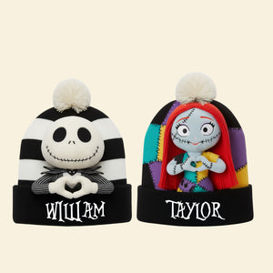 Spooky Couple Bobble Beanie Hat - Personalized Gifts For Couple 01nati260925