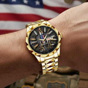 Military Men's Watch - Personalized Gifts For Veteran Personalized Men's Watch 03TGTI011225