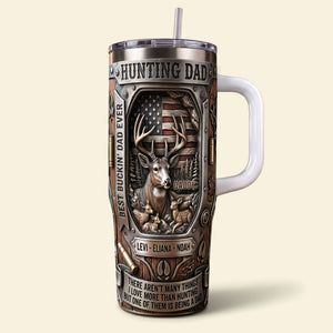 Proud Hunting Dad 40oz Tumbler With Handle, Personalized Gifts For Hunting Dads 04qhti280426
