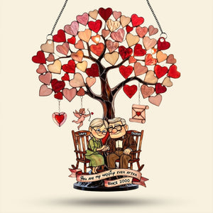 Grow Old Under The Love Tree Suncatcher, Personalized Gifts For Couple 02QHTI271125