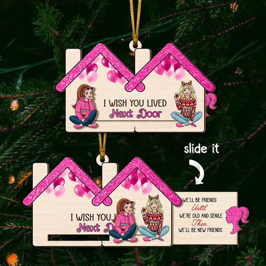 Personalized Christmas Gifts For Friends Wooden Slider Ornament 03xqti181024 - Ornament - GoDuckee
