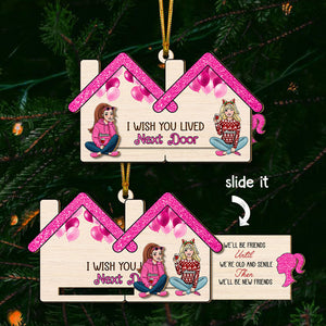 Personalized Christmas Gifts For Friends Wooden Slider Ornament 03xqti181024 - Ornament - GoDuckee