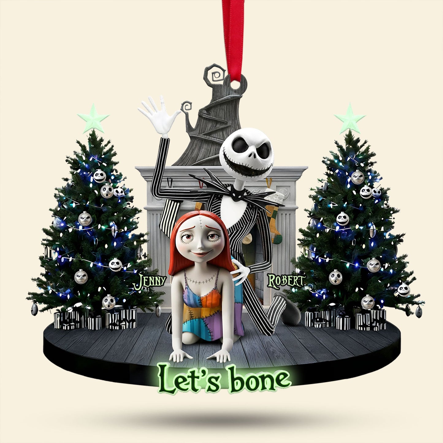 Mischievous Spooky Couple Christmas Ornament, Personalized Gifts For Couple 03qhti190925
