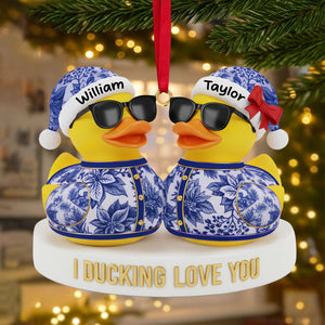 Couple Duck Christmas Ornament Personalized Gifts For Couple 01PGTI211025