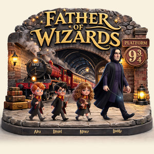 Fantasy Dad And Kids Journey Acrylic Plaque – Personalized Gifts For Dad 022huti110326