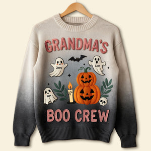 Cute Grandma's Boo Crew Ugly Sweater, Personalized Gifts For Grandma 04qhti280825