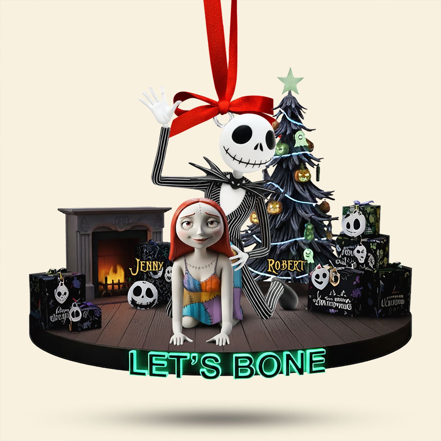 Mischievous Spooky Couple Christmas Ornament, Personalized Gifts For Couple 05qhti160925